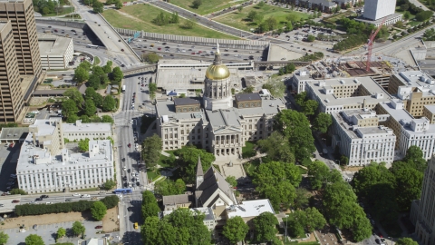 Georgia State Capitol, Downtown Atlanta, Georgia Aerial Stock Photos | AX37_060.0000287F