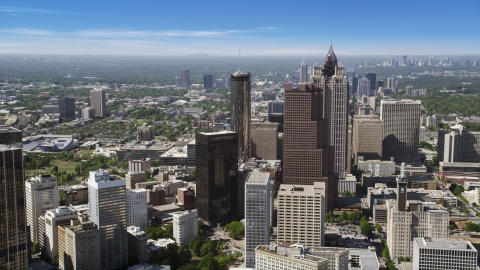 AX37_065.0000000F - Aerial stock photo of Downtown skyscrapers, Atlanta, Georgia