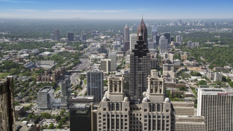 Skyscrapers near SunTrust Plaza, Downtown Atlanta, Georgia Aerial Stock Photos | AX37_066.0000243F