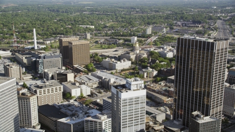 Georgia State Capitol among office buildings, Downtown Atlanta, Georgia Aerial Stock Photos | AX38_073.0000061F