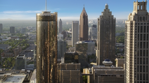 Downtown Skyscrapers, Atlanta, Georgia Aerial Stock Photos | AX39_018.0000256F