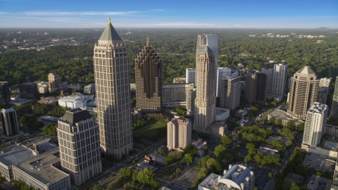 AX39_031.0000216F - Aerial stock photo of The tall towers of Midtown Atlanta, Georgia