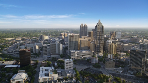 SunTrust Plaza and Atlanta Marriott Marquis, Downtown Atlanta Aerial Stock Photos | AX39_037.0000096F