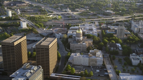 Georgia State Capitol, Downtown buildings, Atlanta, Georgia Aerial Stock Photos | AX39_039.0000120F