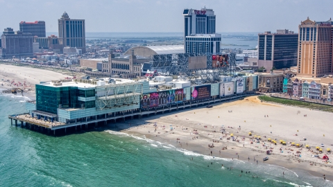 Playground Pier in Atlantic City, New Jersey Aerial Stock Photos | AXP071_000_0015F