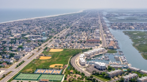 AXP071_000_0028F - Aerial stock photo of Coastal residential neighborhoods in Avalon, New Jersey