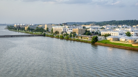 The United States Naval Research Laboratory, Washington, D.C., sunset Aerial Stock Photos | AXP076_000_0003F