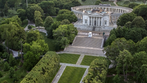 AXP076_000_0023F - Aerial stock photo of The Tomb of the Unknown Soldier, Arlington National Cemetery, Arlington, Virginia, twilight