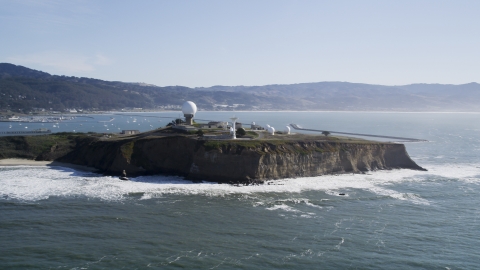 DFKSF15_068.0000213 - Aerial stock photo of Pillar Point Air Force Station, Half Moon Bay, California