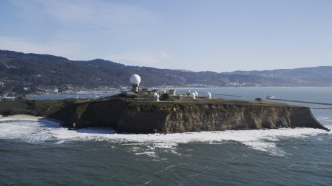 DFKSF15_068.0000305 - Aerial stock photo of A view of Pillar Point Air Force Station in Half Moon Bay, California