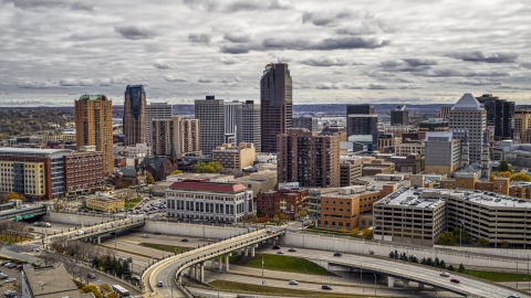 DXP001_000387 - Aerial stock photo of The city skyline of Downtown Saint Paul, Minnesota