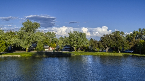 Lakefront houses in Reno, Nevada Aerial Stock Photos | DXP001_005_0001