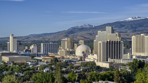 Several casino resorts in Reno, Nevada Aerial Stock Photos | DXP001_006_0002