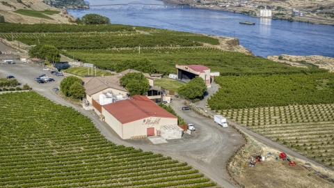 The Maryhill Winery, with views of the Columbia River in Goldendale, Washington Aerial Stock Photos | DXP001_018_0029