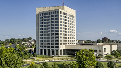 Federal Reserve government office building in Kansas City, Missouri Aerial Stock Photos | DXP001_044_0019