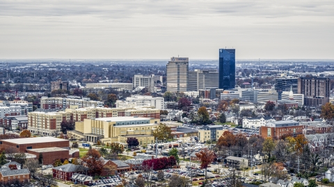 DXP001_100_0008 - Aerial stock photo of Tall skyscrapers in the city skyline of Downtown Lexington, Kentucky