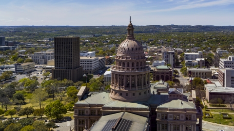 The dome of Texas State Capitol, Downtown Austin, Texas Aerial Stock Photos | DXP002_107_0004