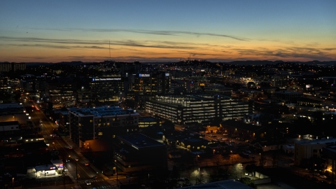 A hospital complex at twilight, Nashville, Tennessee Aerial Stock Photos | DXP002_115_0015