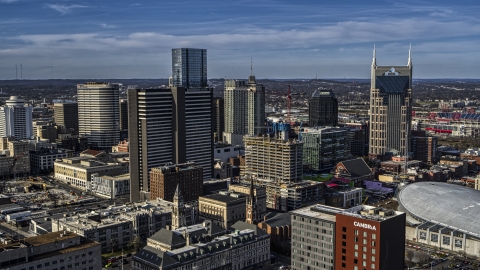 A view of Renaissance Hotel in Downtown Nashville, Tennessee Aerial Stock Photos | DXP002_119_0001