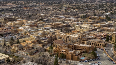 Downtown hotels in Santa Fe, New Mexico Aerial Stock Photos | DXP002_130_0013