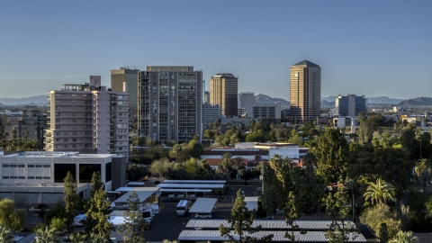 A group of high-rise apartment and office buildings in Phoenix, Arizona Aerial Stock Photos | DXP002_138_0008