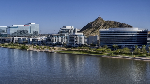 A condominium complex by the reservoir in Tempe, Arizona Aerial Stock Photos | DXP002_142_0004