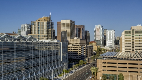 A group of high-rise office buildings in Downtown Phoenix, Arizona Aerial Stock Photos | DXP002_142_0010