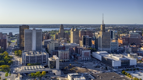 Office towers in Downtown Buffalo, New York Aerial Stock Photos | DXP002_203_0001