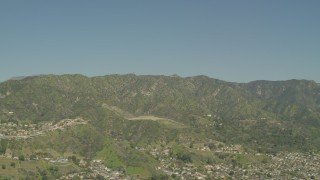 5K aerial stock footage of suburban neighborhoods beside the Verdugo Mountains in Burbank, California Aerial Stock Footage | AF0001_000972