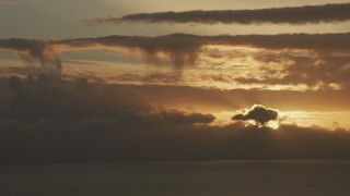 8K aerial stock footage of setting sun and clouds formations in Northern California Aerial Stock Footage | AF0001_001038