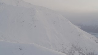 4K aerial stock footage Chugach Mountain summit, revealing Knik Glacier, Chugach National Forest, Alaska Aerial Stock Footage | AK0001_0020