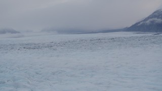 4K aerial stock footage flying low over surface of the Knik Glacier, Alaska Aerial Stock Footage | AK0001_0030