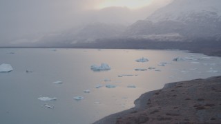 4K aerial stock footage flying low along edge of Inner Lake George, Alaska Aerial Stock Footage | AK0001_0039