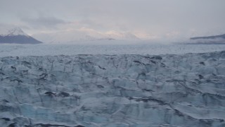 AK0001_0053 - 4K aerial stock footage flying low over glacier, Knik, Alaska