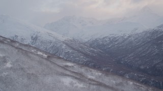 4K aerial stock footage fly over ridge, reveal Chugach Mountains, valleys, Chugach National Forest, Alaska Aerial Stock Footage | AK0001_0068