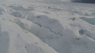 4K aerial stock footage flying low over the surface of the Knik Glacier, Alaska Aerial Stock Footage | AK0001_0137