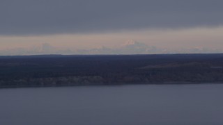 4K aerial stock footage forest countryside, Chugach Mountains, Cook Inlet, Point MacKenzie, Alaska Aerial Stock Footage | AK0001_0162