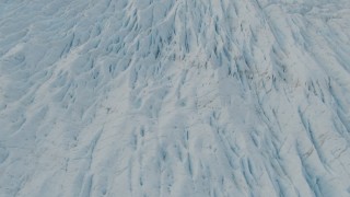 4K aerial stock footage flying low over surface of a glacier, Prince William Sound, Alaska Aerial Stock Footage | AK0001_0445