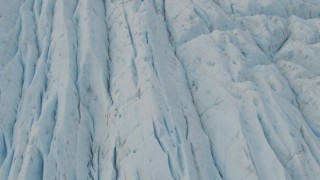 4K aerial stock footage flying low over surface of a glacier, Prince William Sound, Alaska Aerial Stock Footage | AK0001_0446