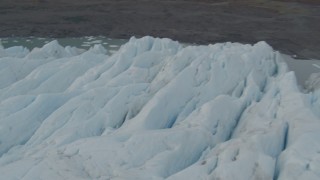 4K aerial stock footage fly by surface of glacier in Prince William Sound, Alaska Aerial Stock Footage | AK0001_0453