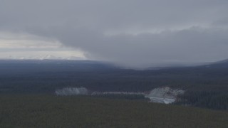 4K aerial stock footage the forest and the Tazlina River Valley at the bottom of a canyon, Alaska  Aerial Stock Footage | AK0001_1042