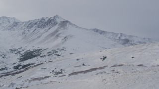 4K aerial stock footage the snowy Chugach Mountains, Alaska Aerial Stock Footage | AK0001_1337