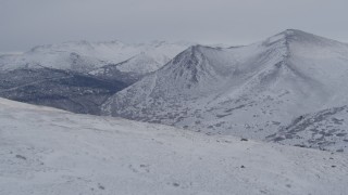 4K aerial stock footage snow covered Chugach Mountains, Alaska Aerial Stock Footage | AK0001_1339