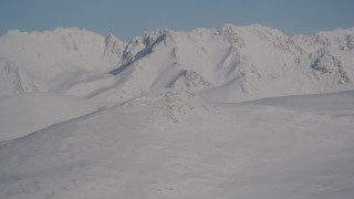 4K aerial stock footage snowy slopes in the Chugach Mountains, Alaska Aerial Stock Footage | AK0001_1999