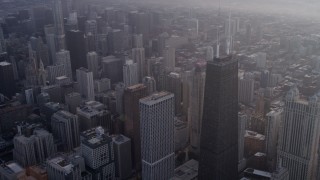 4.8K aerial stock footage of Downtown skyscrapers and John Hancock Center, Downtown Chicago, Illinois Aerial Stock Footage | AX0001_132