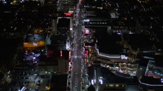 AX0004_076E - 5K aerial stock footage follow Hollywood Boulevard and reveal Hollywood and Highland Center, California