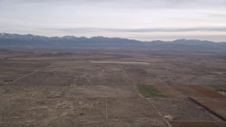 5K aerial stock footage of VFX Background Plate of open desert and distant mountains, Mojave Desert, California Aerial Stock Footage | AX0006_114