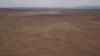 5K aerial stock footage of VFX Background Plate of dry lake in the Mojave Desert, California Aerial Stock Footage | AX0006_123