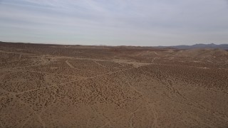 5K aerial stock footage of VFX Background Plate of open Mojave Desert in California Aerial Stock Footage | AX0006_139