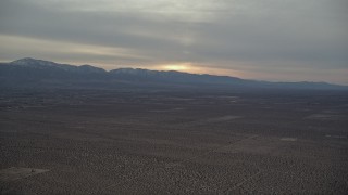 5K aerial stock footage of Mojave Desert background at Sunset VFX Plate, California Aerial Stock Footage | AX0007_017